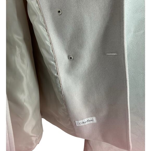 CALVIN KLEIN Beige Wool Blend Pea Coat Jacket Size 4‎ - Picture 7 of 11